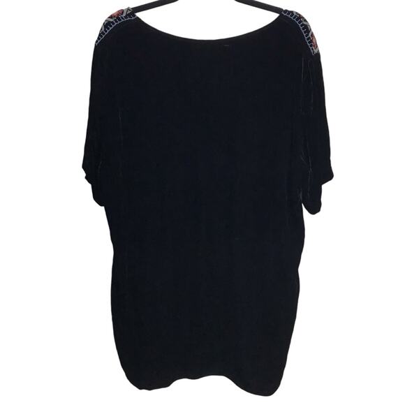 Johnny Was JWLA Velvet Floral Embroidered Short Sleeve Flowy Boho Blouse Top 2X - Picture 8 of 12